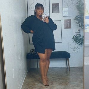 Ruched Front Shirt Dress